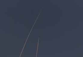 Air defense forces shoot down missiles in the sky over Kyiv
