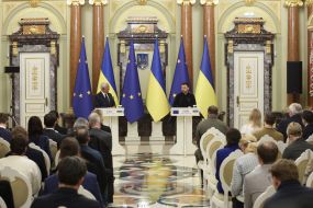 Antonio Costa and  Volodymyr Zelensky
