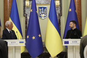 Antonio Costa and  Volodymyr Zelensky