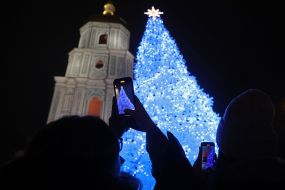 Christmas tree on Sophia Square in Kyiv
