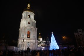 Christmas tree on Sophia Square in Kyiv