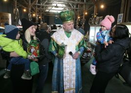 Saint Nicholas Visits Children at the Retro Garage Museum