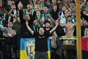 Fans of FC Karpaty (Lviv) in the stands