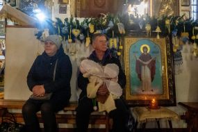 Believers at the liturgy