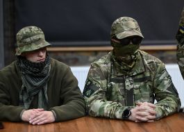 Press conference of the  Russian Volunteer Corps