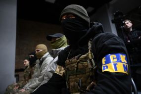 Press conference of the  Russian Volunteer Corps