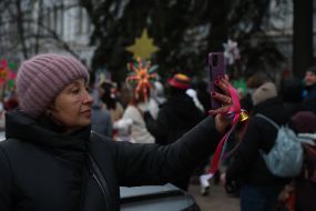 Woman taking a selfie on a mobile phone