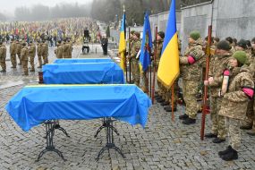 Funeral of the fallen defenders of Ukraine  at the Lychakiv Cemetery