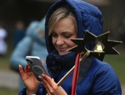 Girl with a mobile phone