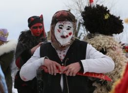 Participants of the Nativity Scene Festival in the village of Mshanets in the Lviv region