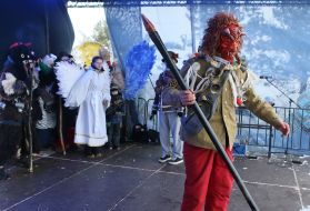 Participants of the Nativity Scene Festival in the village of Mshanets in the Lviv region