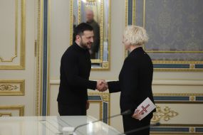 Meeting of Volodymyr Zelenskyy and Daiga Mieriņa