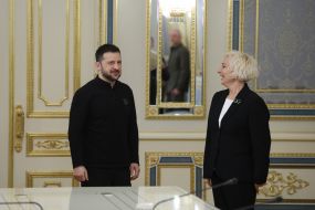 Meeting of Volodymyr Zelenskyy and Daiga Mieriņa