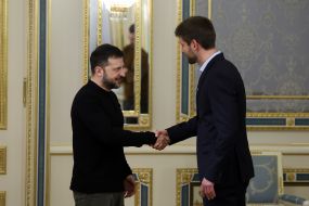 Volodymyr Zelenskyy and Mykhail Shymechka