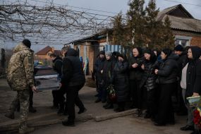 Церемония прощания с военнослужащим Александром Росторгуевым