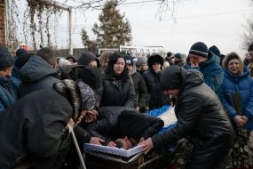 Церемония прощания с военнослужащим Александром Росторгуевым