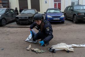 Consequences of drone attack on Kharkov
