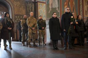 Farewell ceremony for the 19th Pole Philip Antosyak in St. Michael's Cathedral in Kyiv