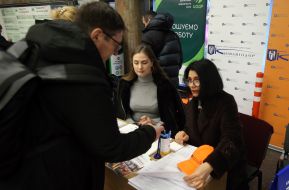 HR specialists tell interested parties about current vacancies