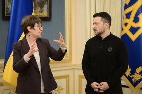Volodymyr Zelenskyy and Odile Renaud-Basso