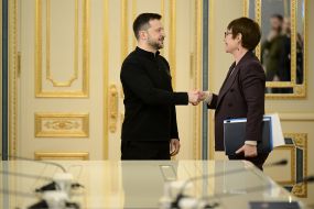 Volodymyr Zelenskyy and Odile Renaud-Basso