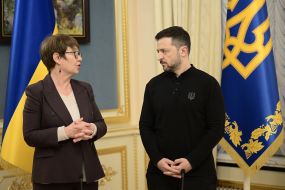 Volodymyr Zelenskyy and Odile Renaud-Basso