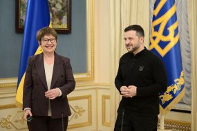 Volodymyr Zelenskyy and Odile Renaud-Basso