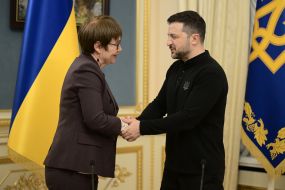 Volodymyr Zelenskyy and Odile Renaud-Basso