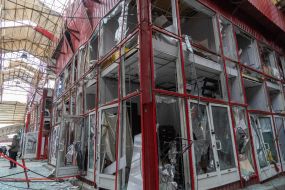 The consequences of a Russian drone strike on the Barabashovo market in Kharkiv