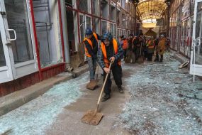 The consequences of a Russian drone strike on the Barabashovo market in Kharkiv