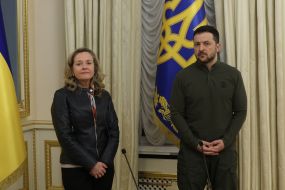 Nadia Calvino and Volodymyr Zelenskyy