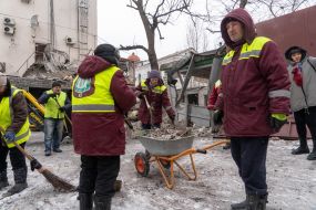 Elimination of the consequences of the night shelling of Kharkiv