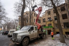 Elimination of the consequences of the night shelling of Kharkiv