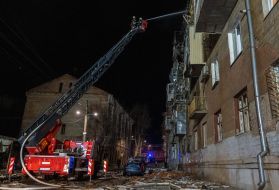 Consequences of a Russian UAV hitting a residential building in Kharkiv