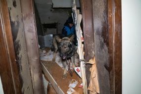 Consequences of a Russian UAV hitting a residential building in Kharkiv