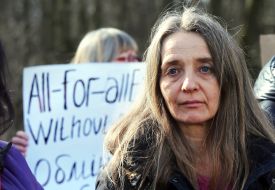 Participants of the action near the US Embassy in Kyiv