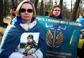 Participants of the action near the US Embassy in Kyiv
