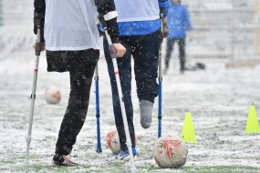 Training of the football team on crutches "Pokrov AMP" (Lviv)