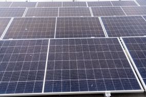 Solar power plant on the roof of the hospital