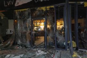 A coffee shop in Kharkiv was destroyed after the arrival of one of the Russian Geran-2 strike drones