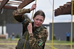 Participant of the large charity obstacle race Kordon race 2025