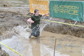 Participant of the large charity obstacle race Kordon race 2025