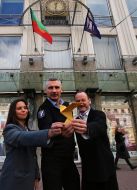 Olga Korol, Vitaliy Klychko, Charles Caissin