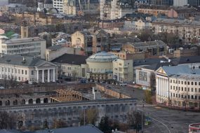 Panorama of Podil in Kyiv