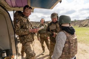 Instructors conduct field exercises in fire and tactical training in the Kharkiv region