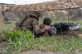 Instructors conduct field exercises in fire and tactical training in the Kharkiv region