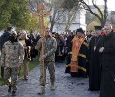 Participants of the Ecumenical Stations of the Cross for the prisoners, their families and the return of peace in Ukraine