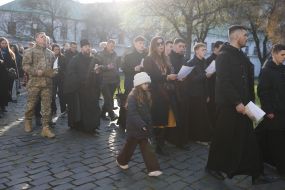 Participants of the Ecumenical Stations of the Cross for the prisoners, their families and the return of peace in Ukraine