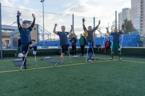 Training of the Nazlamni ampfootball team in Kharkiv,