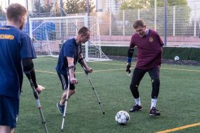 Training of the Nazlamni ampfootball team in Kharkiv,